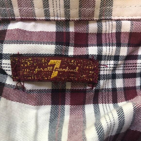 7 FOR All Mankind Shirt, Plaid/Embroidery … - Picture 3 of 7